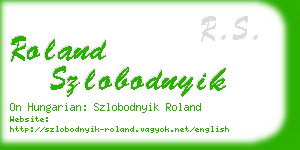 roland szlobodnyik business card